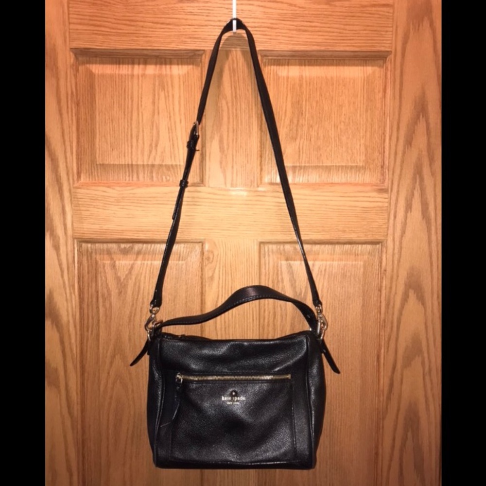 Kate Spade Black Pebble Leather Crossbody Satchel